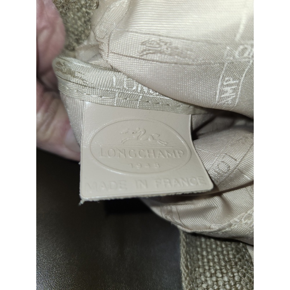 Longchamp Paris Idole Hobo Bag Brown Double Handle Fabric With Leather. VTG EUC - Picture 9 of 11